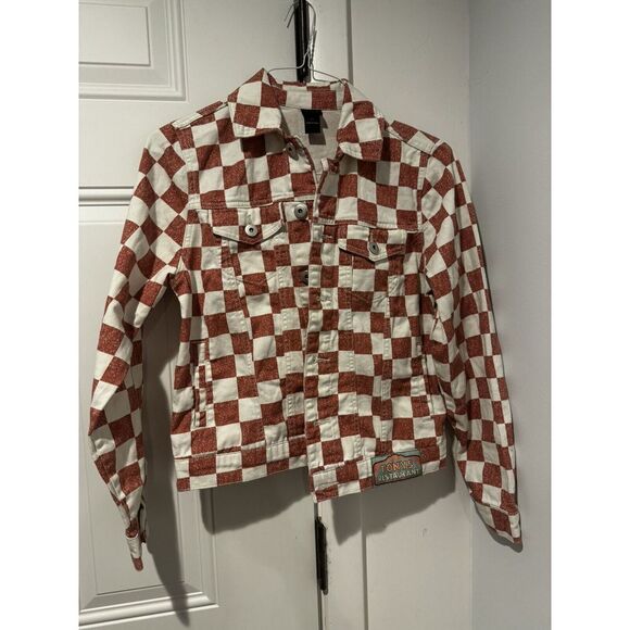 Disney Lady & The Tramp Tony's Restaurant‎ Denim Checkered Jacket Womens S - Picture 11 of 16
